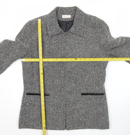 Bonmarché Women’s Grey Herringbone Jacket Size 12 Zip Business Casual