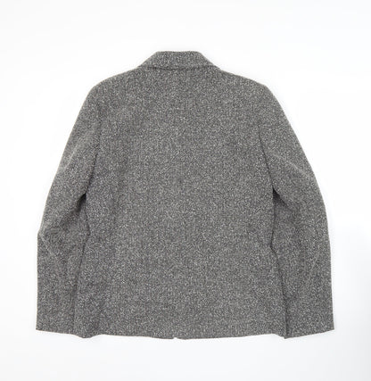 Bonmarché Women’s Grey Herringbone Jacket Size 12 Zip Business Casual