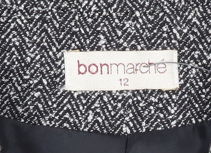Bonmarché Women’s Grey Herringbone Jacket Size 12 Zip Business Casual