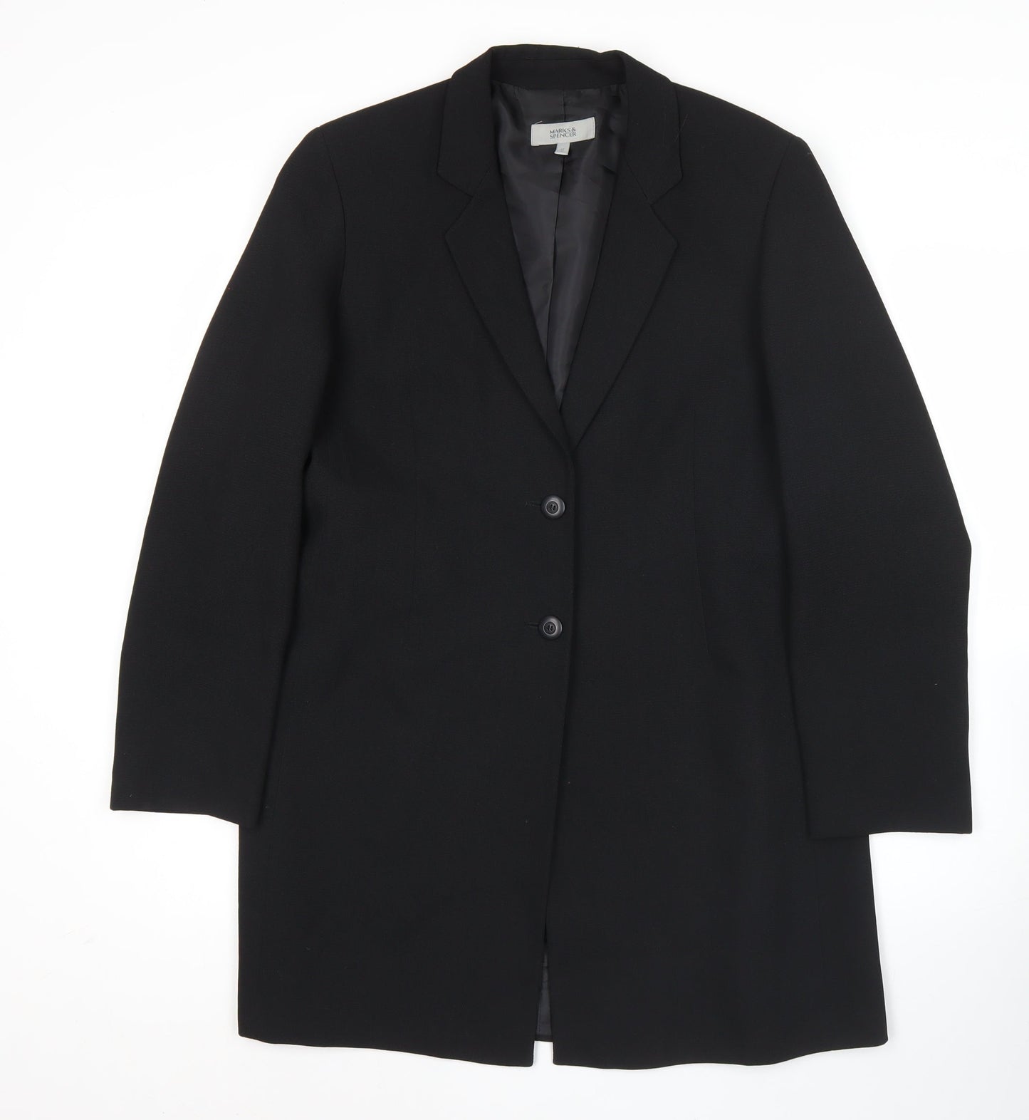 Marks and Spencer Women Black Petite Size 12 Suit Jacket Blazer