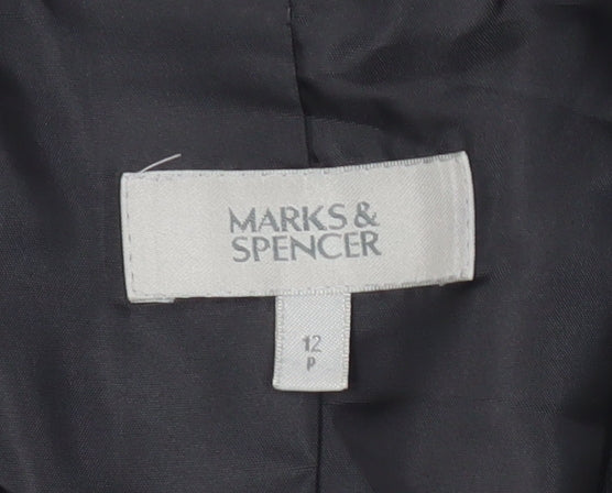 Marks and Spencer Women Black Petite Size 12 Suit Jacket Blazer