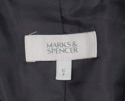 Marks and Spencer Women Black Petite Size 12 Suit Jacket Blazer