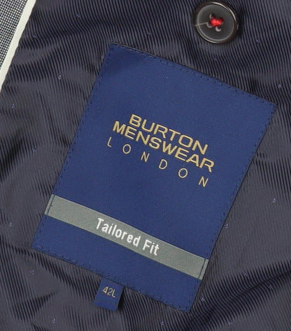 Mens UK Size 42 Burton Menswear Regular Grey Suit Jacket