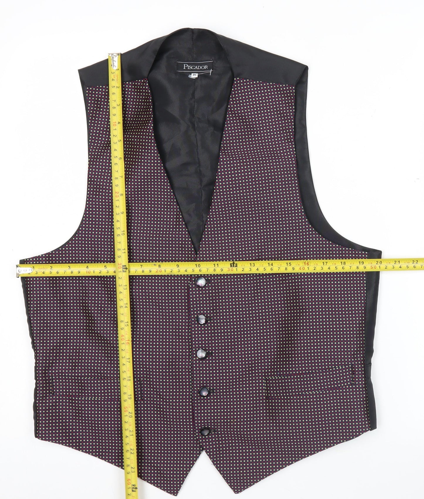 Mens UK Size M Piscador Regular Multicoloured Suit Waistcoat