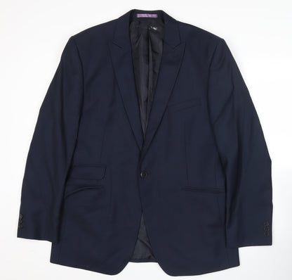 Burton London Men's Blue Slim Fit 42 Blazer Jacket