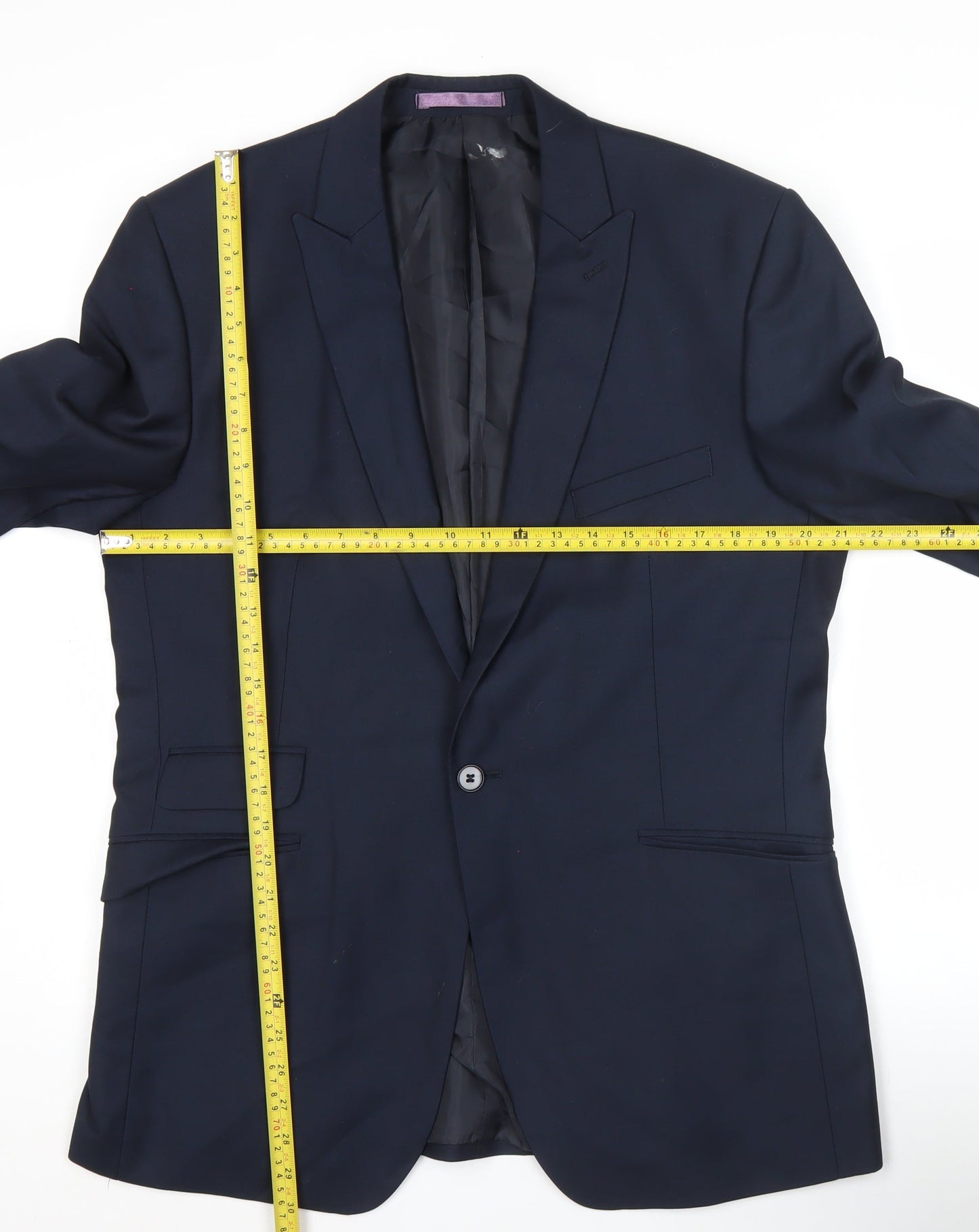 Burton London Men's Blue Slim Fit 42 Blazer Jacket