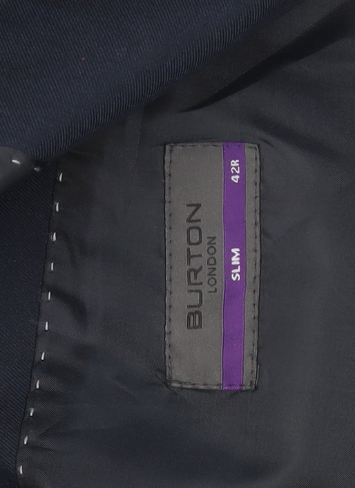 Burton London Men's Blue Slim Fit 42 Blazer Jacket