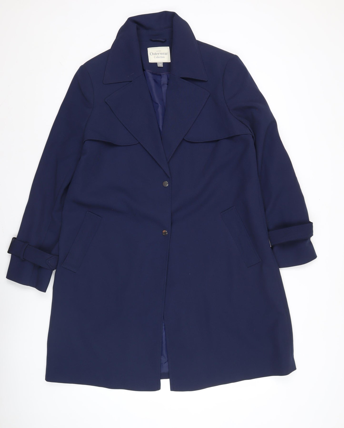 George Women’s Blue Mid-Length Overcoat Size 16 Polyester