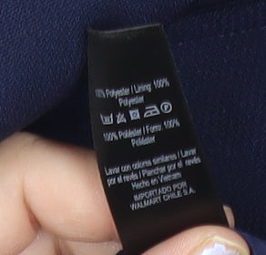 George Women’s Blue Mid-Length Overcoat Size 16 Polyester