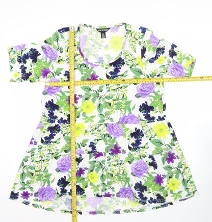 Womens UK Size M Nina Leonard Multicoloured Tunic Blouse