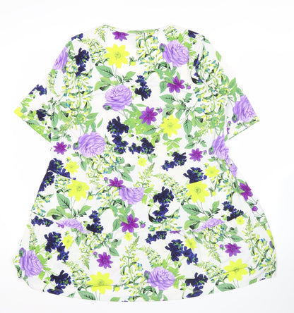 Womens UK Size M Nina Leonard Multicoloured Tunic Blouse