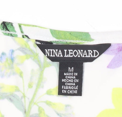 Womens UK Size M Nina Leonard Multicoloured Tunic Blouse