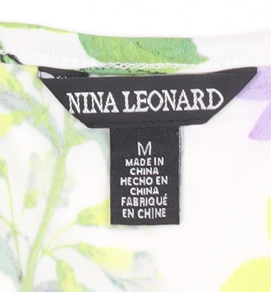 Womens UK Size M Nina Leonard Multicoloured Tunic Blouse
