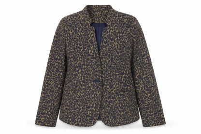 Sandwich Womens Brown Animal Print Blazer Size 12 Regular Fit