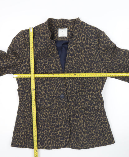 Sandwich Womens Brown Animal Print Blazer Size 12 Regular Fit