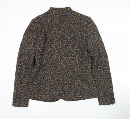 Sandwich Womens Brown Animal Print Blazer Size 12 Regular Fit