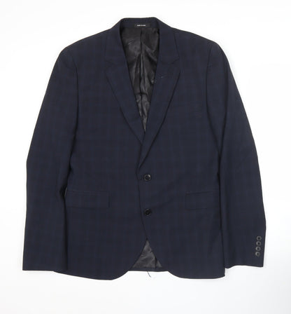 Cedar Wood State Men's Blue Check Slim Fit Blazer Jacket 40R