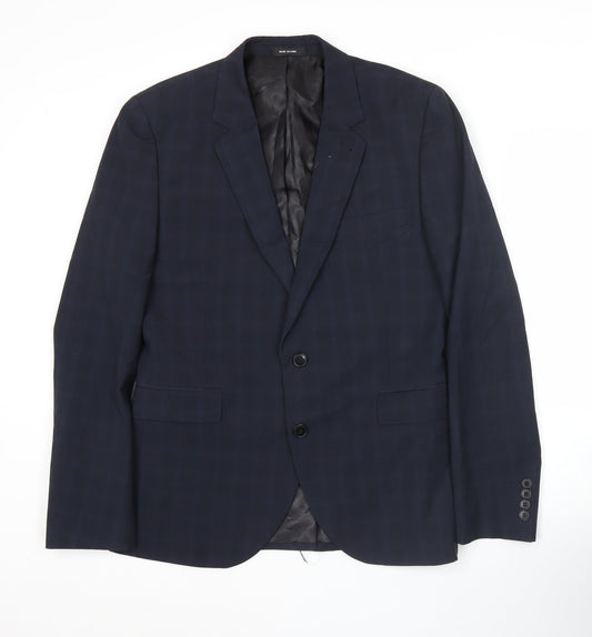 Cedar Wood State Men's Blue Check Slim Fit Blazer Jacket 40R