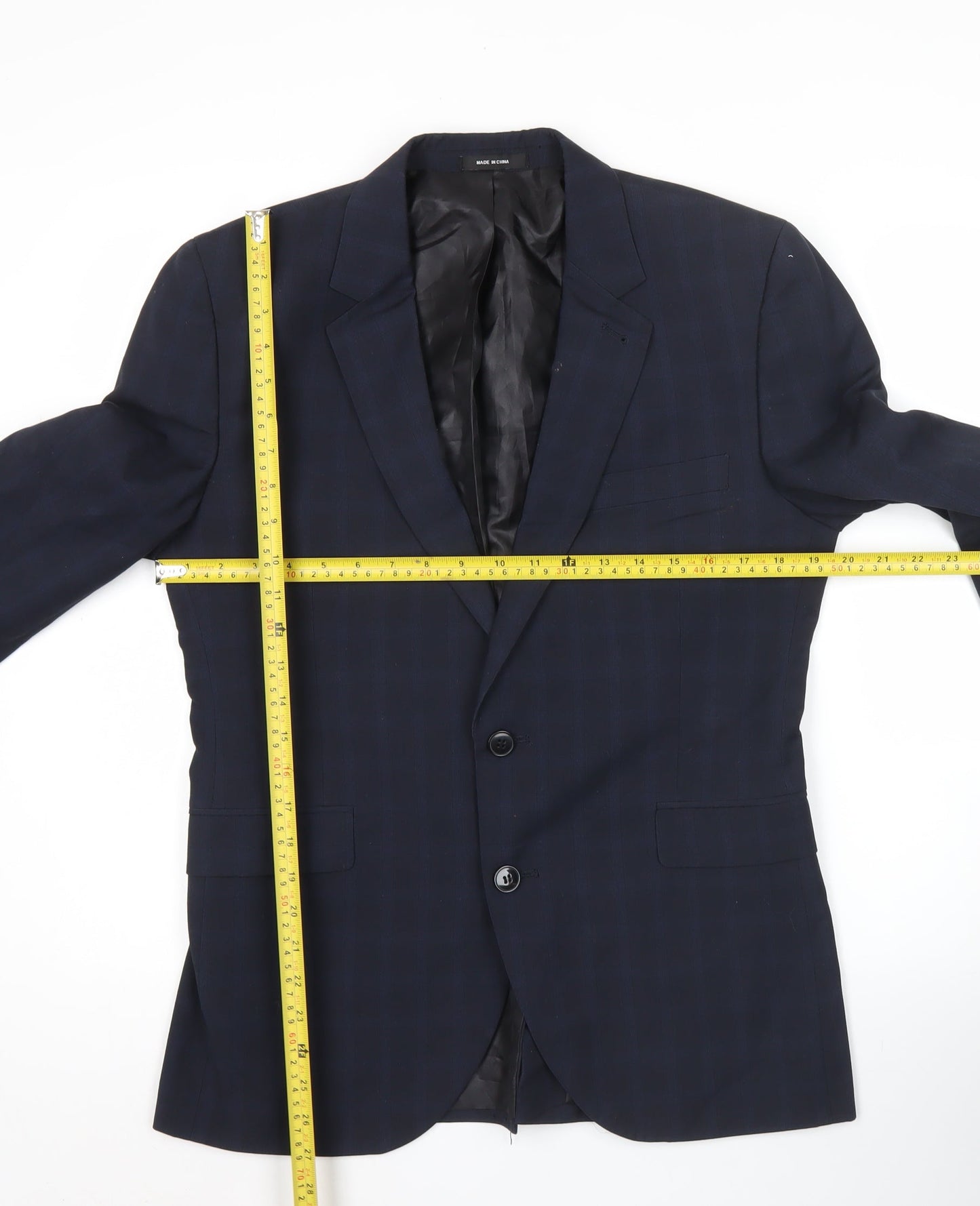 Cedar Wood State Men's Blue Check Slim Fit Blazer Jacket 40R