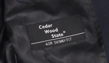 Cedar Wood State Men's Blue Check Slim Fit Blazer Jacket 40R