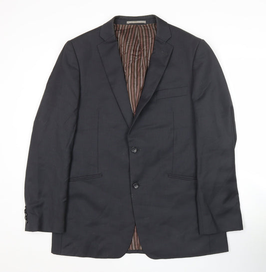 Peter Werth Men’s Black 40in Wool Blend Regular Fit Blazer Jacket