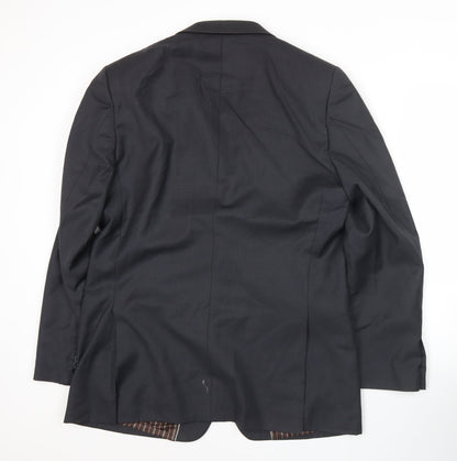 Peter Werth Men’s Black 40in Wool Blend Regular Fit Blazer Jacket