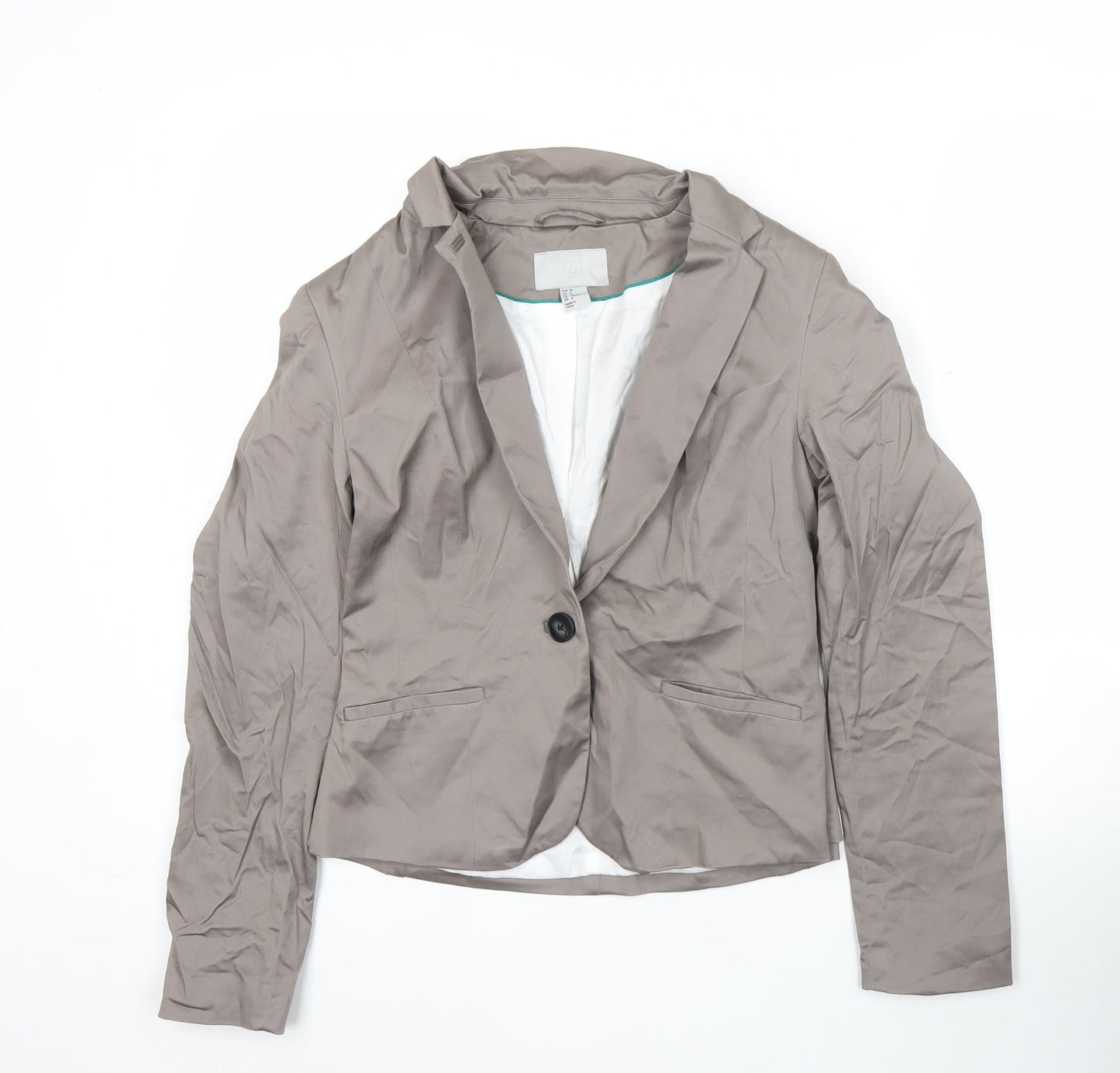 H&M Women’s Brown Blazer Size 10 Cotton Workwear Jacket