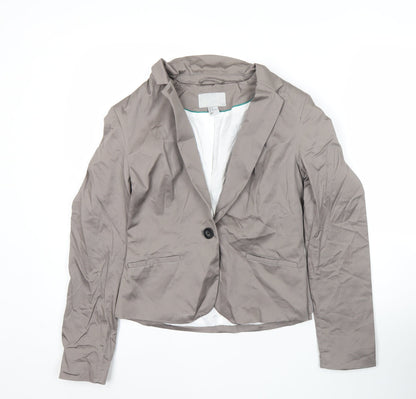 H&M Women’s Brown Blazer Size 10 Cotton Workwear Jacket