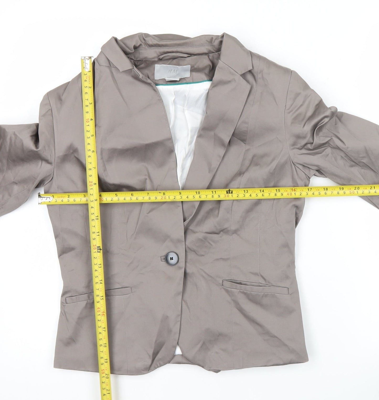 H&M Women’s Brown Blazer Size 10 Cotton Workwear Jacket