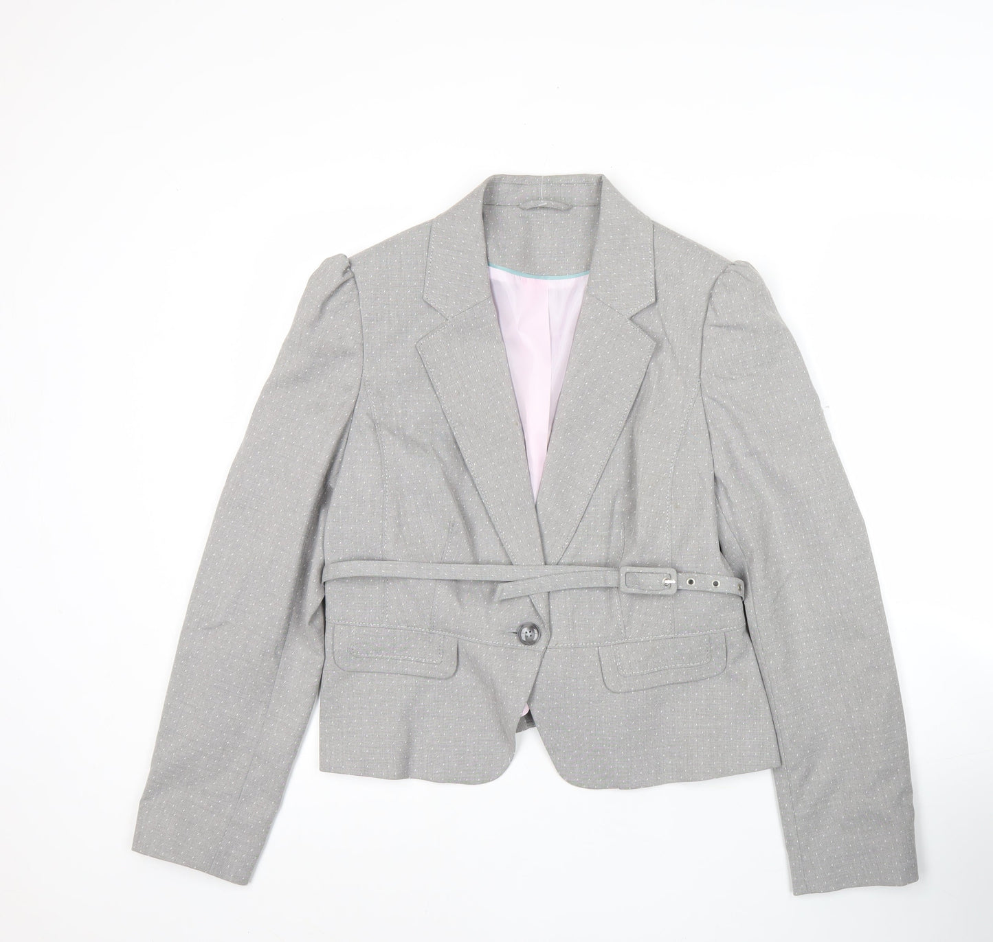F&F Women Grey Size 16 Tailored Belted Blazer Jacket