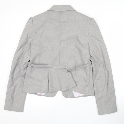 F&F Women Grey Size 16 Tailored Belted Blazer Jacket