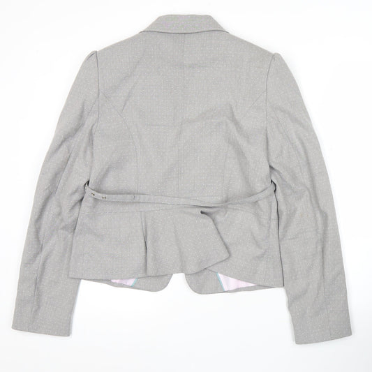 F&F Women Grey Size 16 Tailored Belted Blazer Jacket