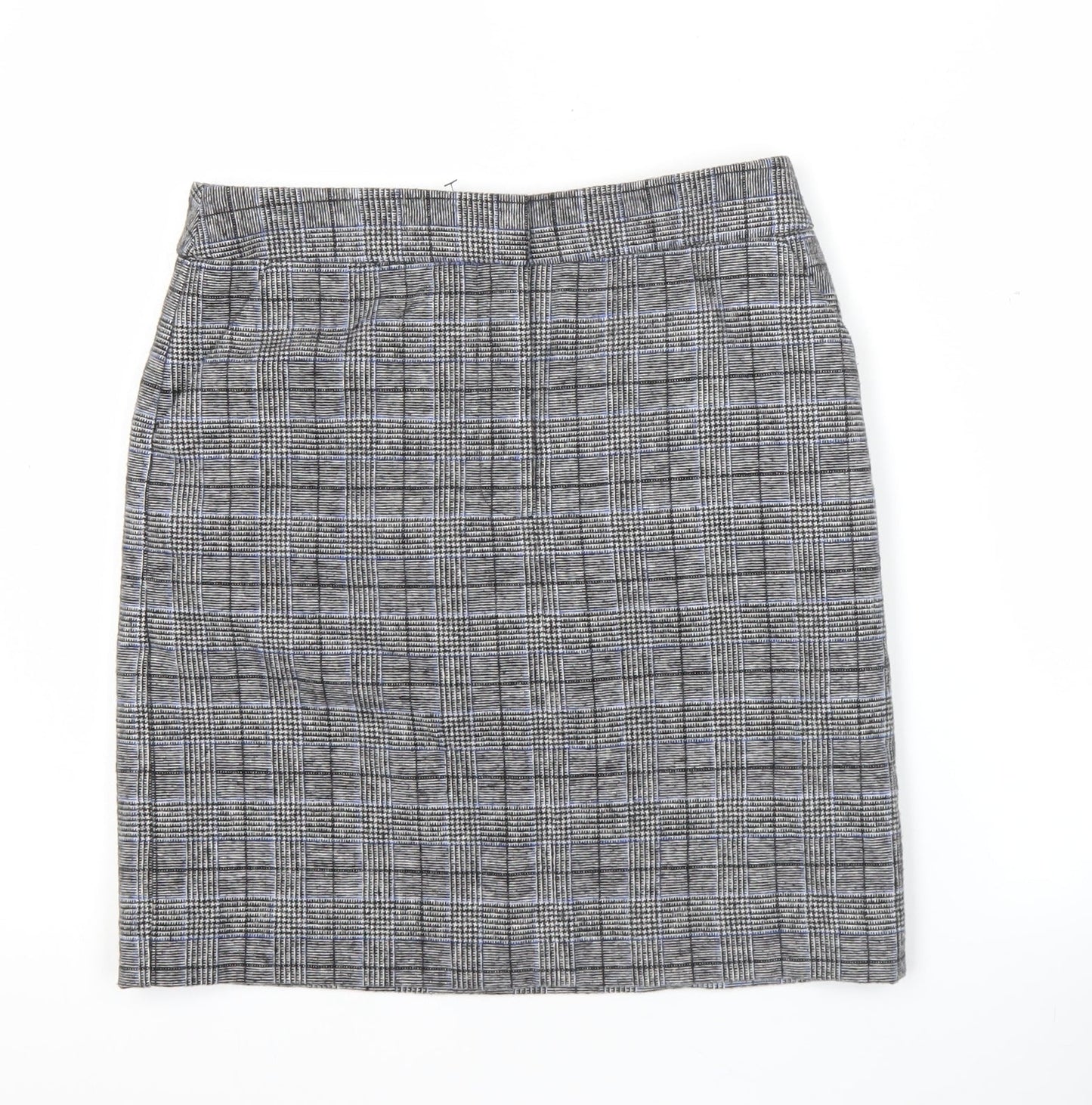 Marks and Spencer Womens Grey Check Pencil Skirt Size 8 Workwear