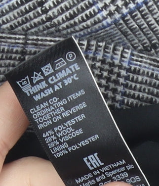 Marks and Spencer Womens Grey Check Pencil Skirt Size 8 Workwear