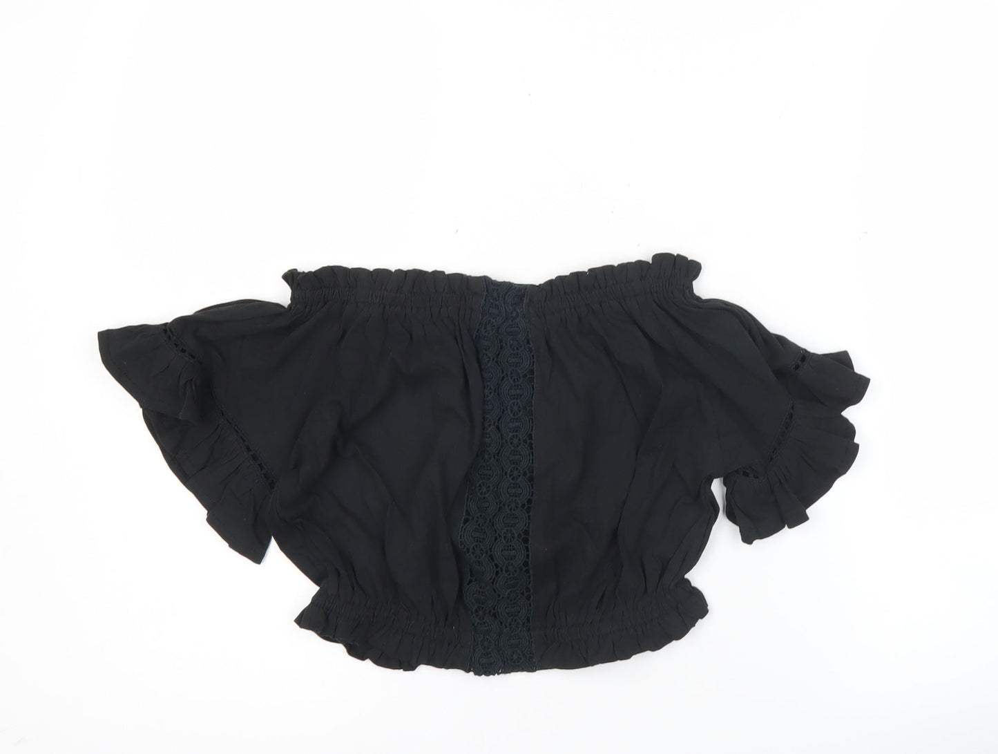 Womens UK Size 10 Select Black Cropped Blouse