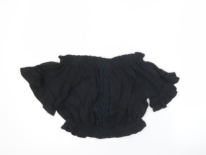 Womens UK Size 10 Select Black Cropped Blouse