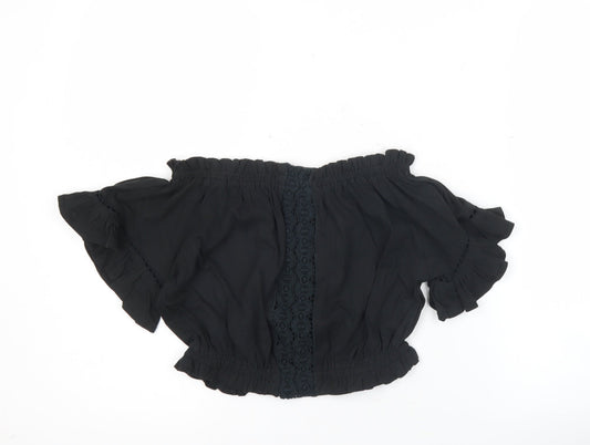 Womens UK Size 10 Select Black Cropped Blouse
