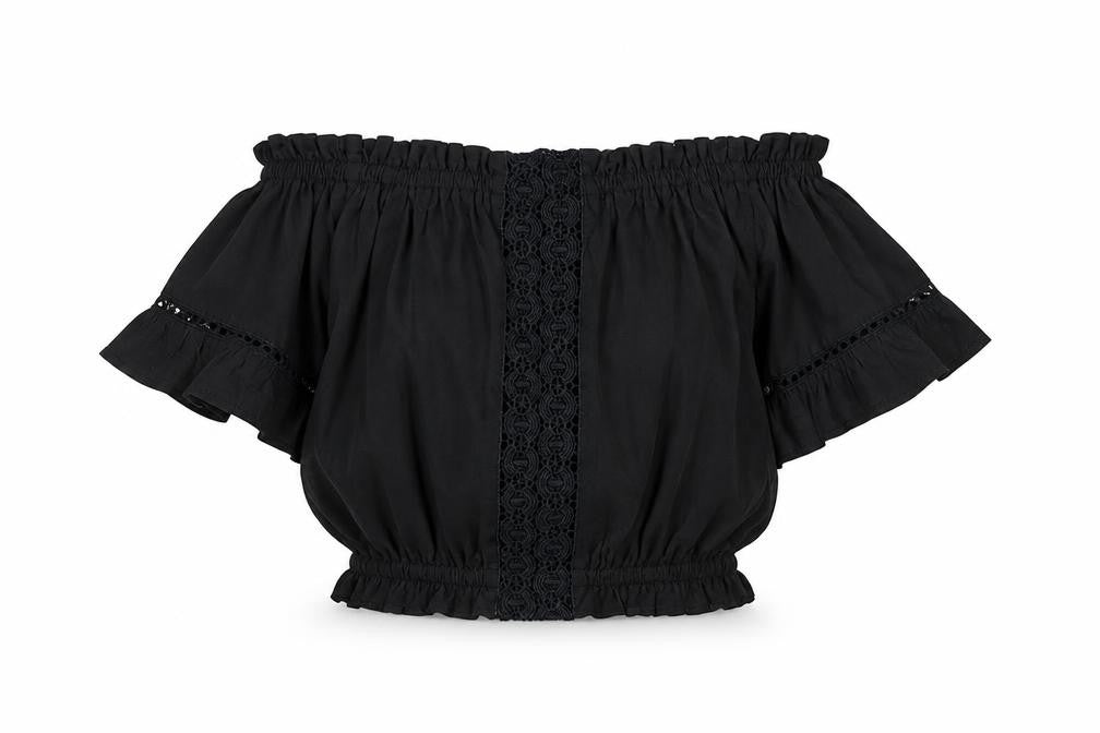 Womens UK Size 10 Select Black Cropped Blouse