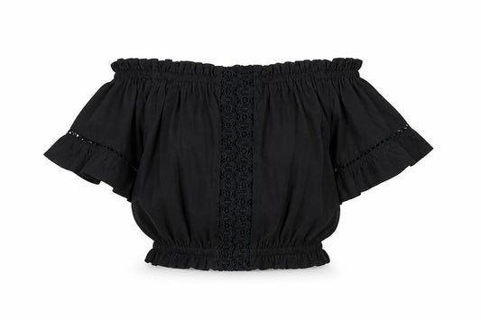 Womens UK Size 10 Select Black Cropped Blouse