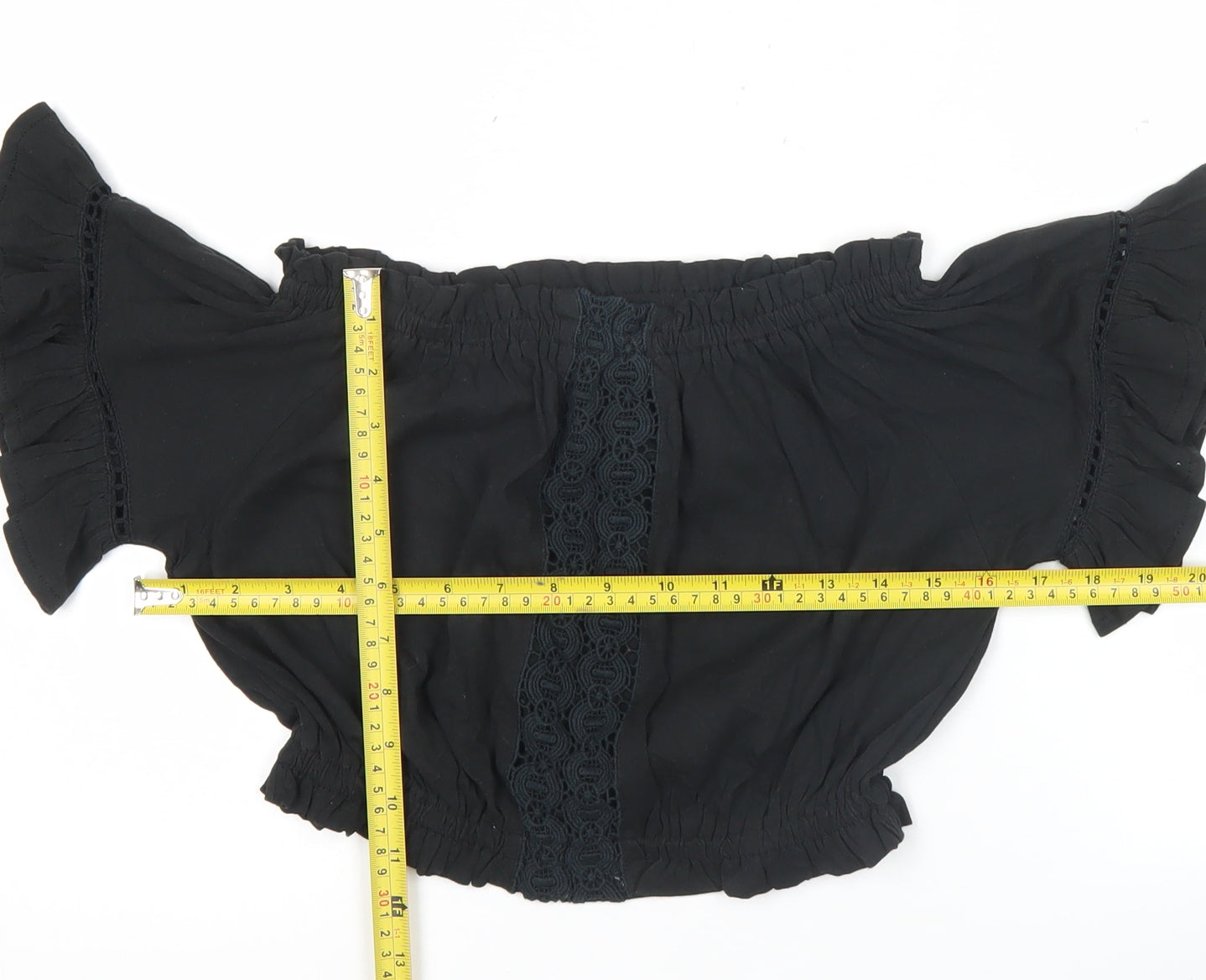 Womens UK Size 10 Select Black Cropped Blouse