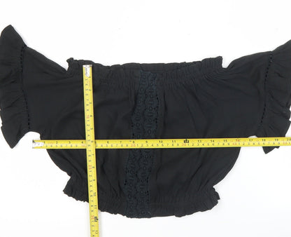 Womens UK Size 10 Select Black Cropped Blouse