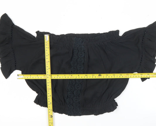 Womens UK Size 10 Select Black Cropped Blouse