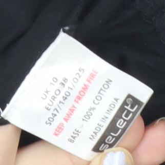 Womens UK Size 10 Select Black Cropped Blouse