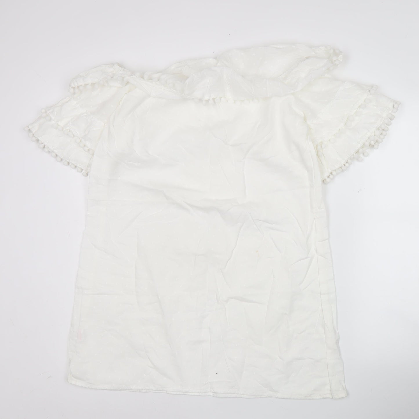 PrettyLittleThing Women’s White Off Shoulder Cotton Shift Dress Size 14