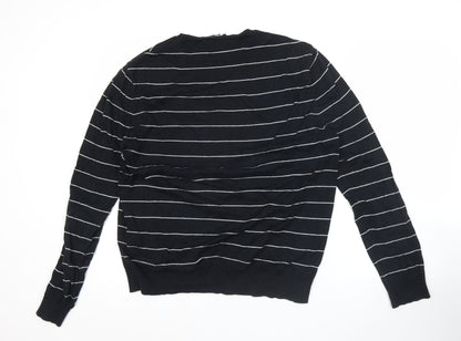 Ralph Lauren Men’s Black Striped Cotton Pullover Jumper L