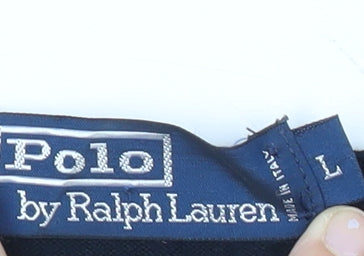 Ralph Lauren Men’s Black Striped Cotton Pullover Jumper L