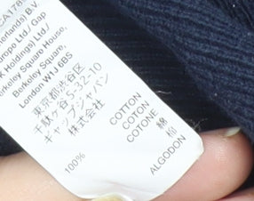 Gap Men’s Blue Striped Cotton V-Neck Jumper XS Regular Fit