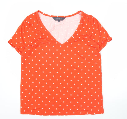 Womens UK Size 12 Sosandar Red Basic T-Shirt