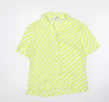 Womens UK Size XS EDC Yellow Basic Button-Up