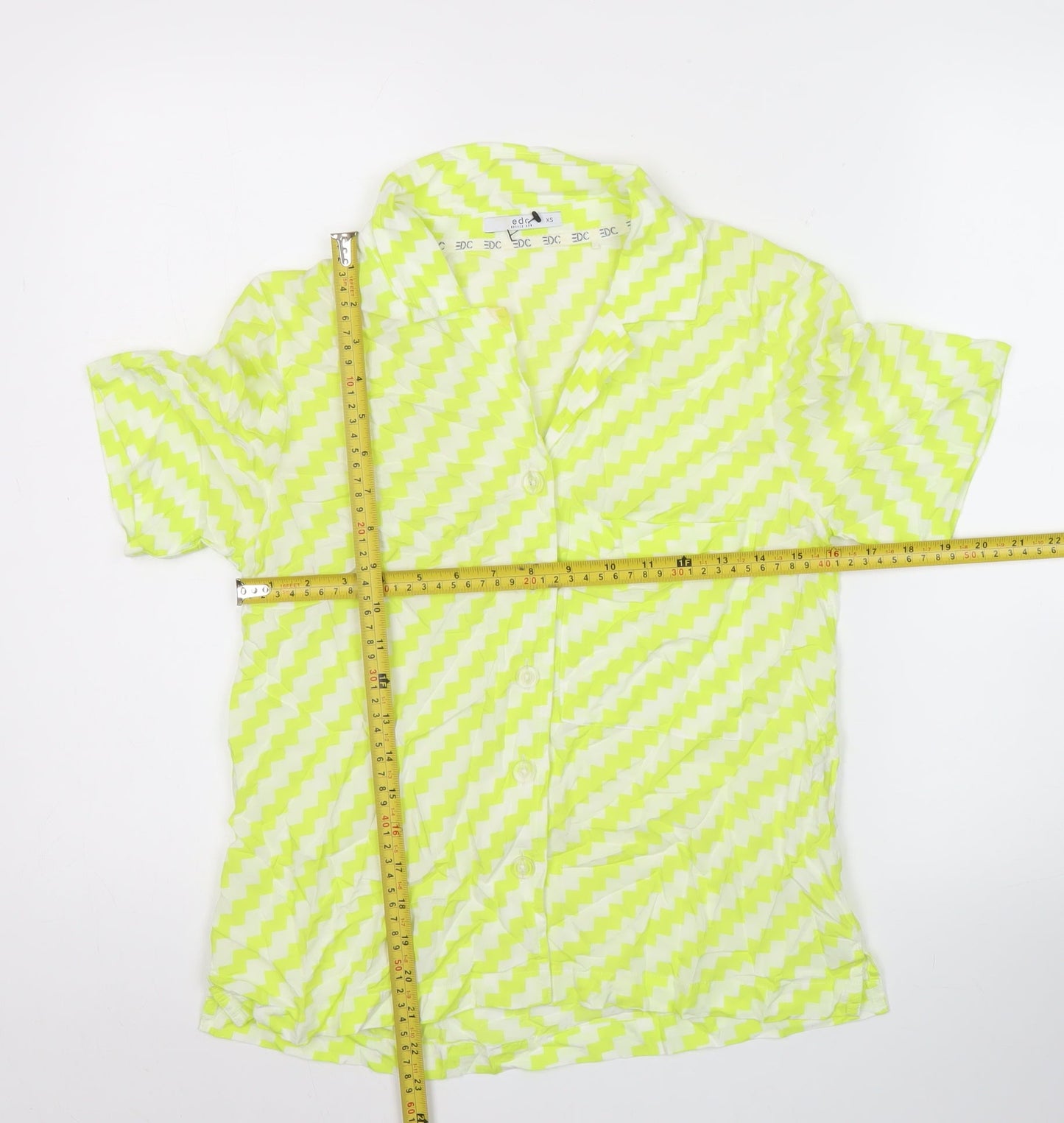 Womens UK Size XS EDC Yellow Basic Button-Up